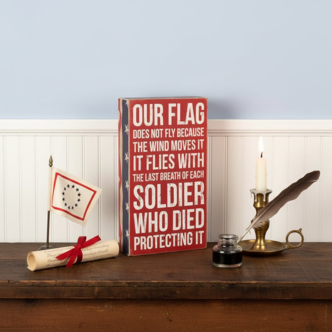 Primitive Americana Our Flag Box Sign 10" - The Primitive Pineapple Collection