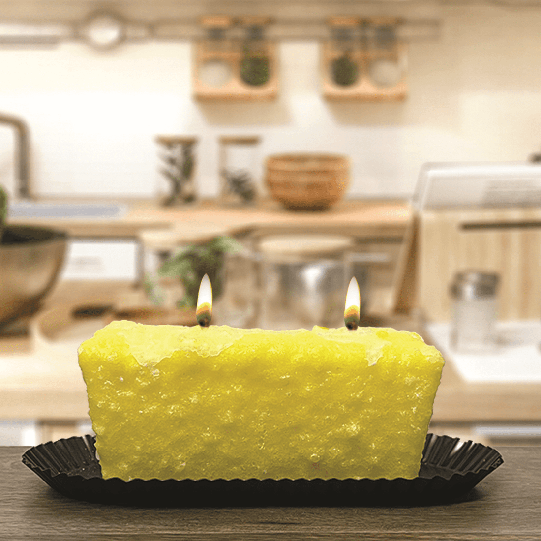 Primitive Country Handcrafted Lemon Blueberry 2 Wick Loaf Candle - The Primitive Pineapple Collection