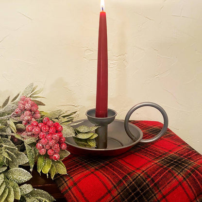 Primitive Early American Colonial Reproduction Chamberstick - The Primitive Pineapple Collection
