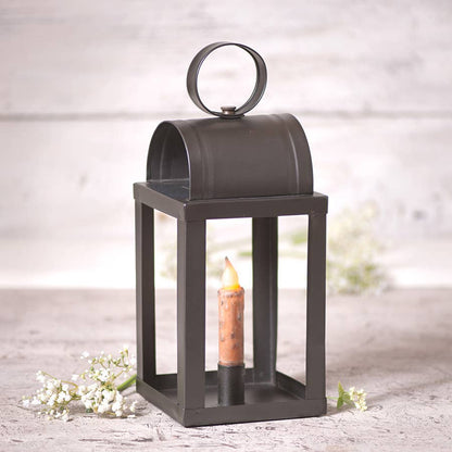 Primitive Colonial Taper Candle Lantern in Black Tin - The Primitive Pineapple Collection