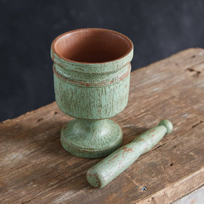 Primitive Farmhouse Decorative Mortar and Pestle - The Primitive Pineapple Collection