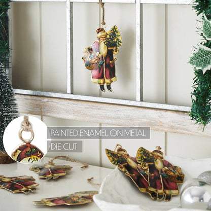 Primitive Retro Vintage Look Saint Nicholas Metal Ornament 5.25 inch - The Primitive Pineapple Collection