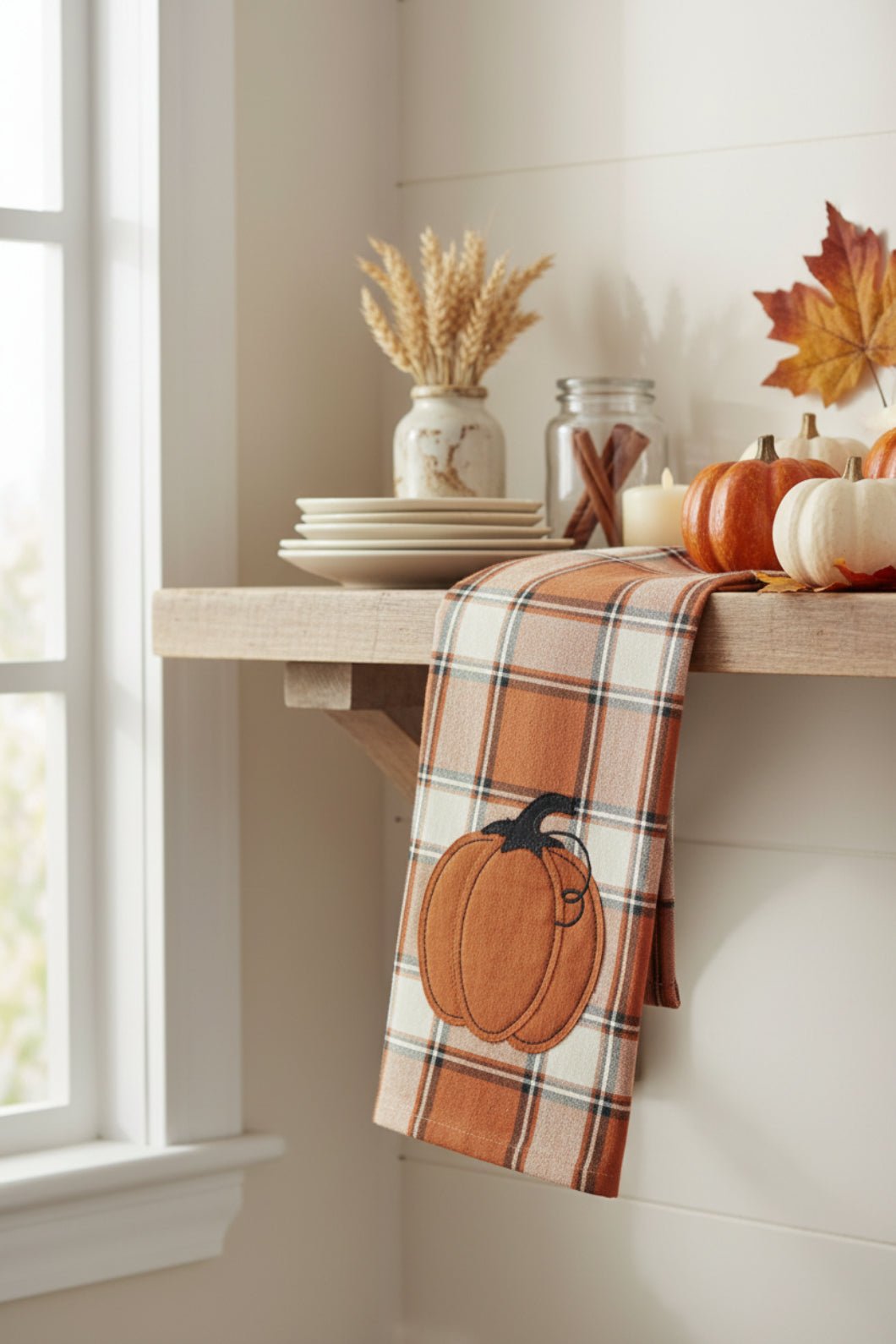 Primitive Fall Harvest Moon Pumpkin Towel - The Primitive Pineapple Collection