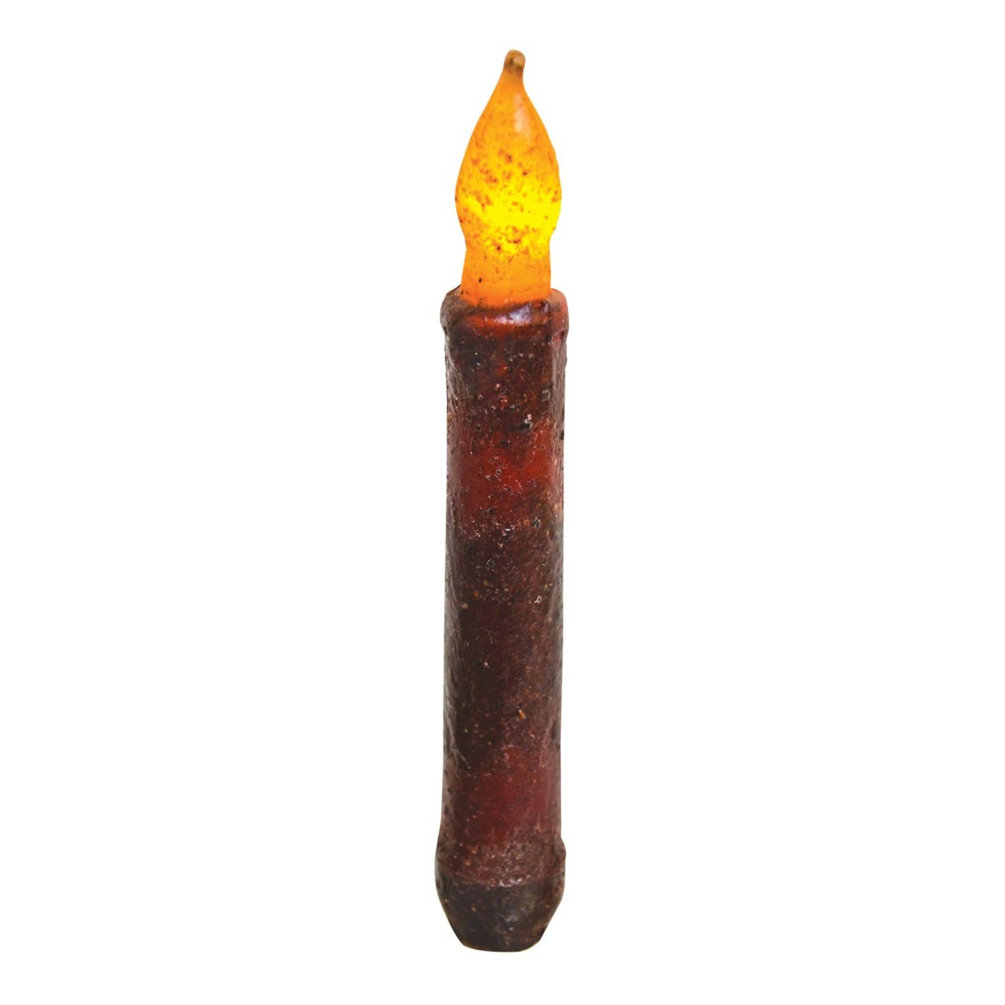 Primitive/Country Grubby Burnt Burgundy 6&quot; timer Taper Candle