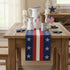 Primitive Vintage Look Americana Red White and Blue Table Runner 60" - The Primitive Pineapple Collection