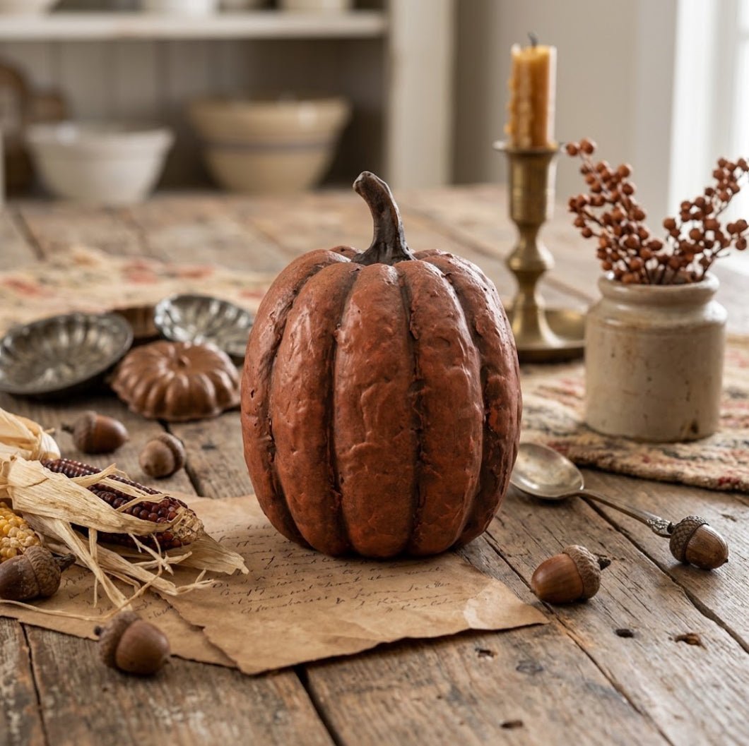 Ragon House Halloween Fall 3" x 3.75"Orange Pumpkin - The Primitive Pineapple Collection