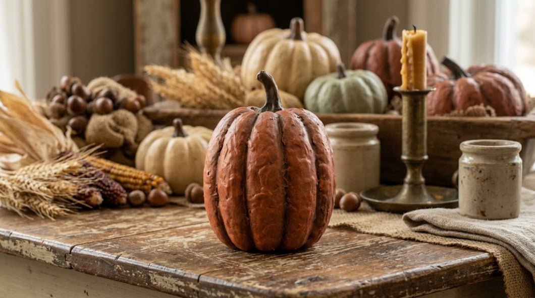 Ragon House Halloween Fall 3" x 3.75"Orange Pumpkin - The Primitive Pineapple Collection