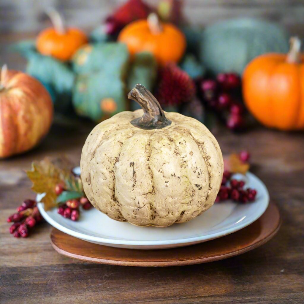 Ragon House Halloween Fall 2.75"White Short Pumpkin - The Primitive Pineapple Collection