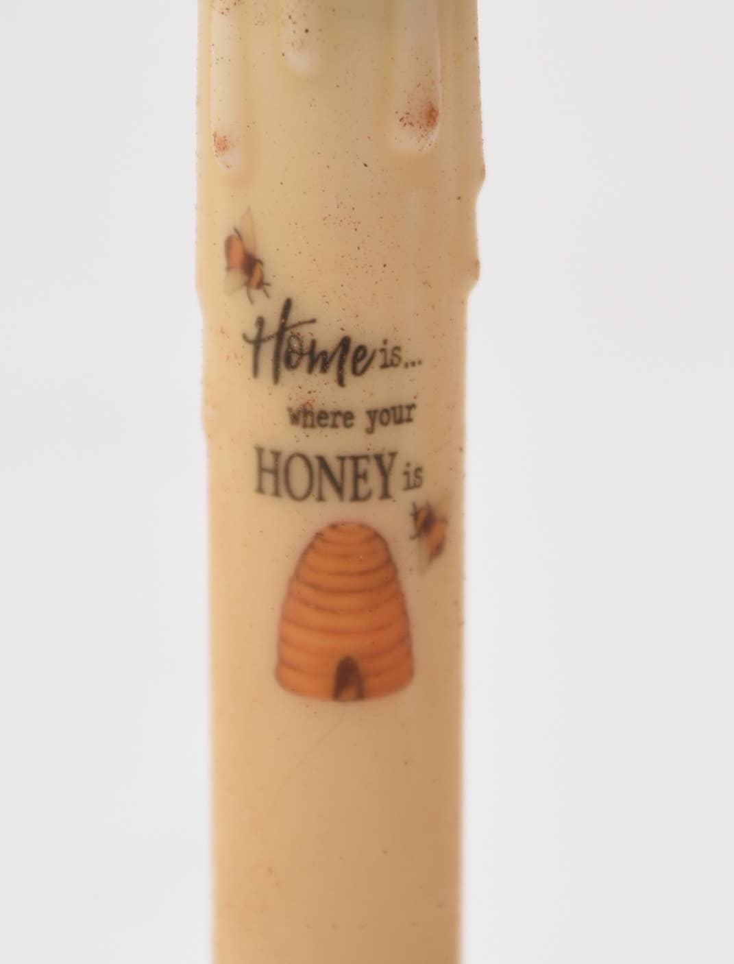 Home is Where the Honey Is LED Taper Candle - 7" Battery Operated Timer Candle - The Primitive Pineapple Collection