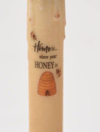 Home is Where the Honey Is LED Taper Candle - 7" Battery Operated Timer Candle - The Primitive Pineapple Collection