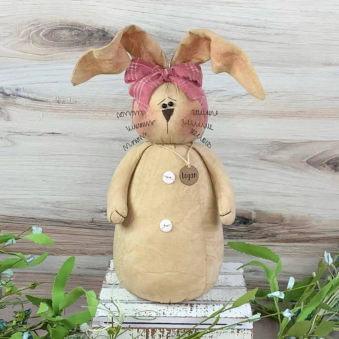 Primitive Easter Honey and Me Bunny Logan the Hare 11&quot;