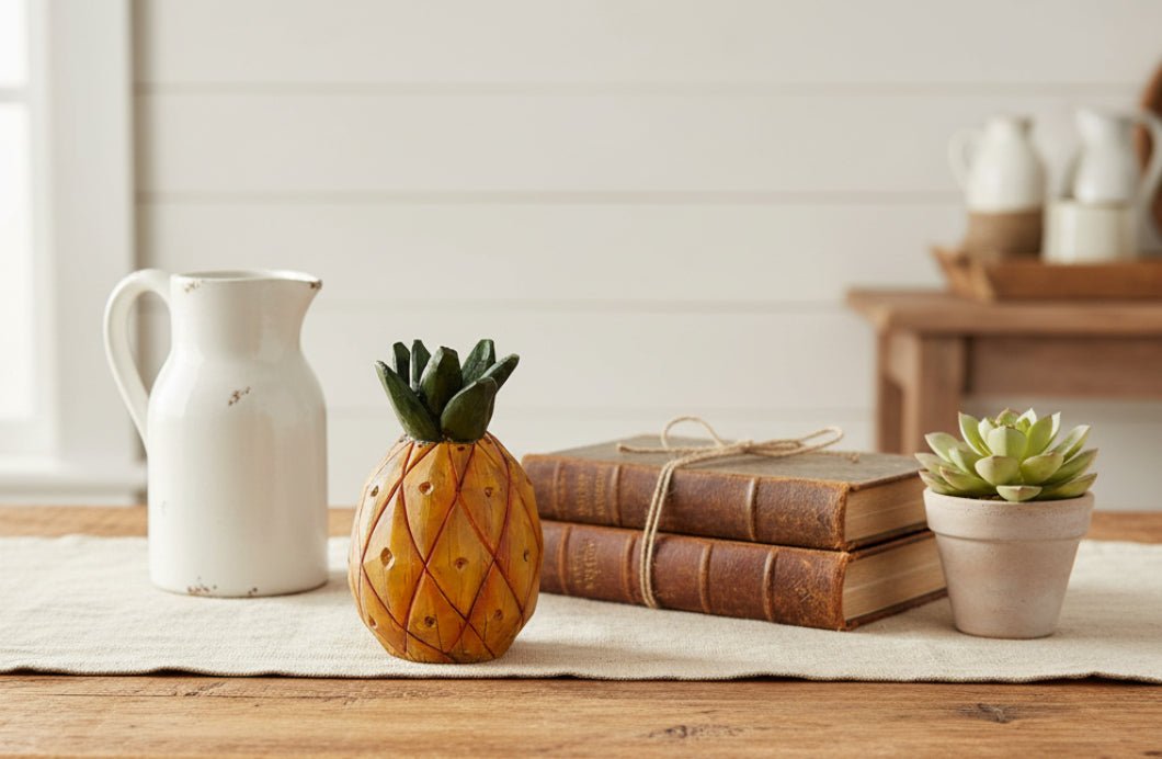 Primitive Farmhouse 4.5" Resin Pineapple Shelf Sitter Figurine - The Primitive Pineapple Collection