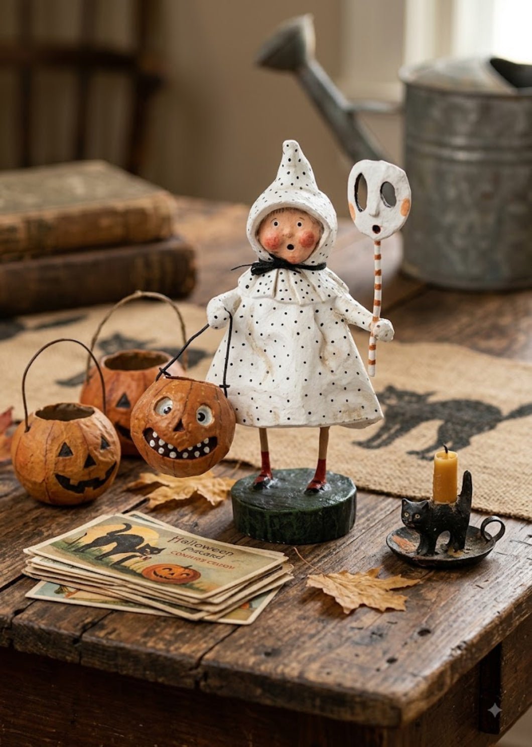 Esc and Company Halloween Polk-a-Dottie Boo Lori Mitchell 36197 - The Primitive Pineapple Collection