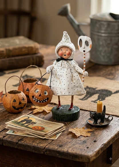 Esc and Company Halloween Polk-a-Dottie Boo Lori Mitchell 36197 - The Primitive Pineapple Collection