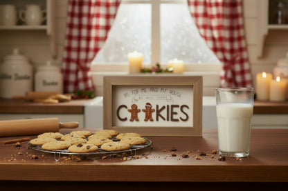 Primitive Christmas Gingerbread We Will Serve Cookies Sign