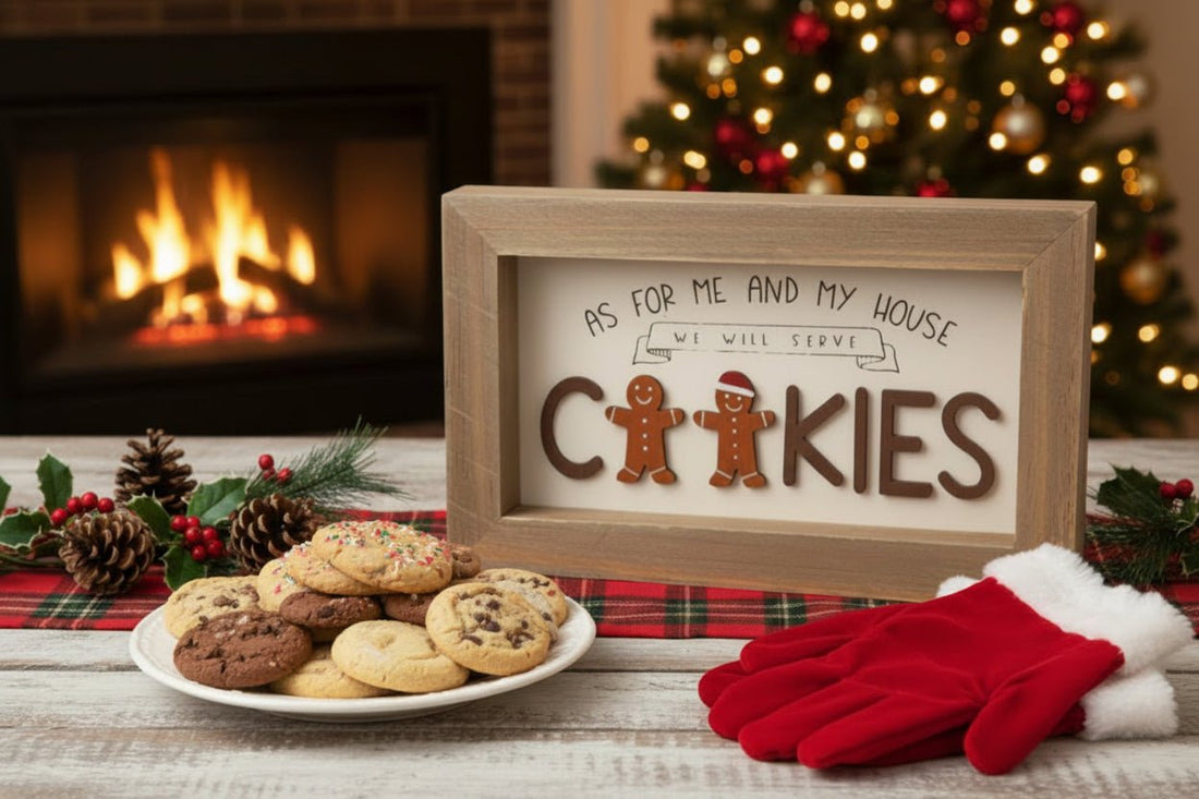 Primitive Christmas Gingerbread We Will Serve Cookies Sign
