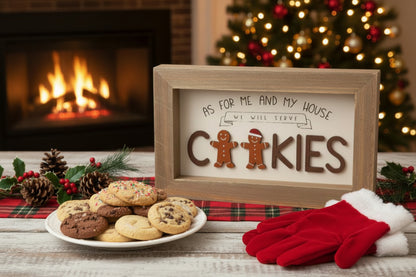 Primitive Christmas Gingerbread We Will Serve Cookies Sign