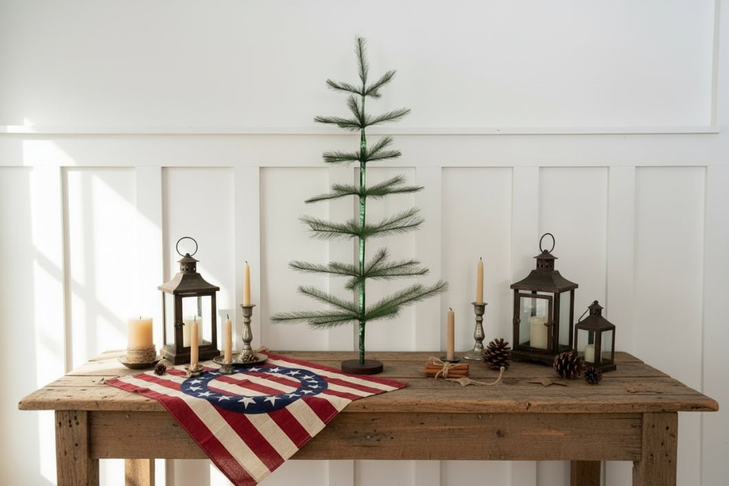Primitive Farmhouse 36" Emerald Green Feather Tree - The Primitive Pineapple Collection