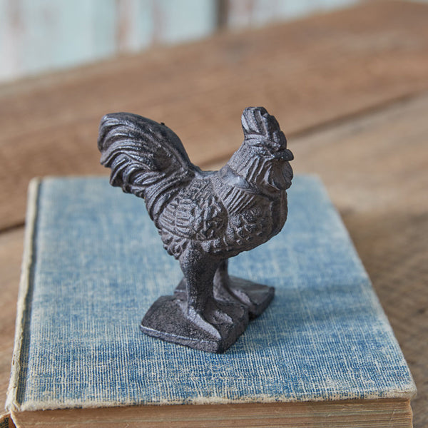 Primitive Country Brown Cast iron Rooster 3.5&quot;