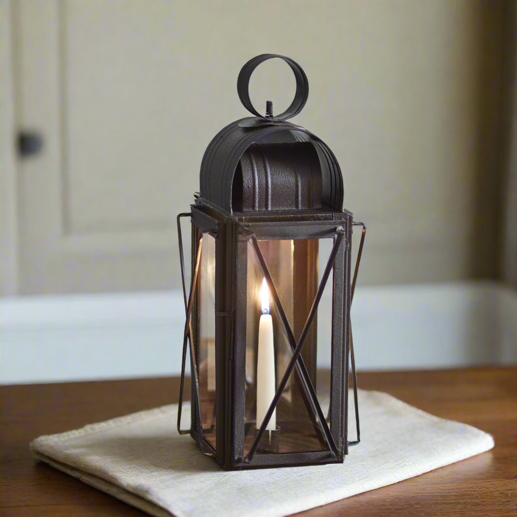 Primitive Farmhouse Milkhouse Taper Candle Lantern 17" - The Primitive Pineapple Collection