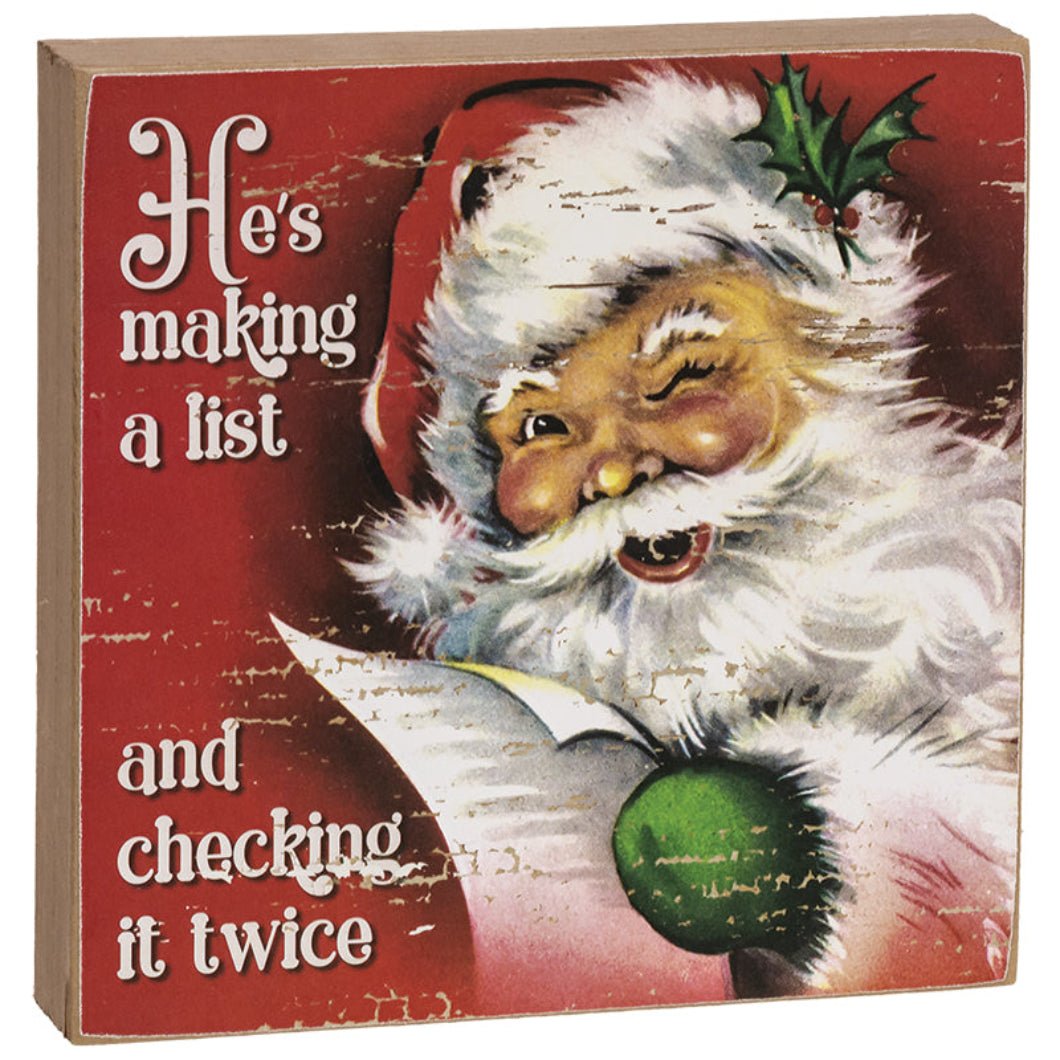Primitive Christmas Believe in the Magic Vintage Santa Box Sign - The Primitive Pineapple Collection