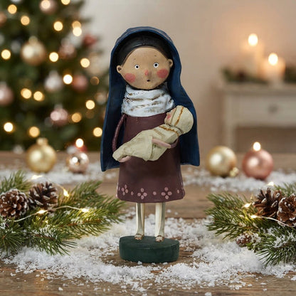 Lori Mitchell Mother Mary Nativity Figurine, 6.75" - The Primitive Pineapple Collection