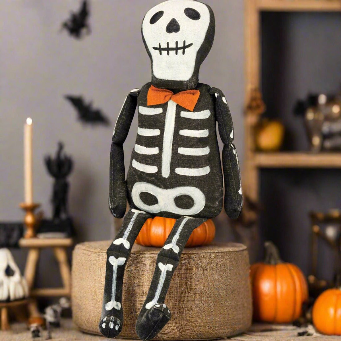 Primitive Country Fall Halloween Mr Boo Bones Skeleton 21" Doll - The Primitive Pineapple Collection