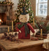Primitive Christmas Folk art Snowman Doll Red Coat Rusty Tin Snowflake Greens - The Primitive Pineapple Collection