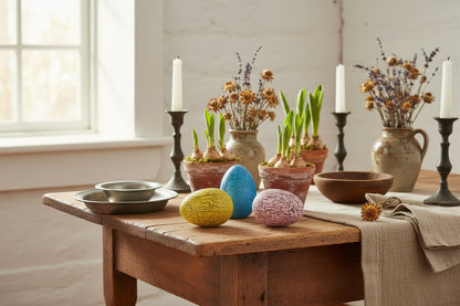 Primitive Spring Easter 4 pc Cracked Wooden Easter Eggs - The Primitive Pineapple Collection