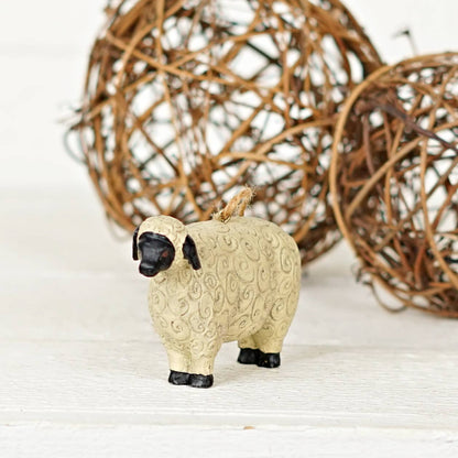 Primitive Farmhouse Wooly Sheep Ornament Shelf Sitter 5&quot; - The Primitive Pineapple Collection