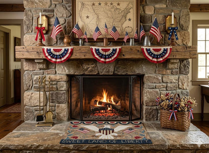 Primitive Sweet Land of Liberty Hooked Rug 2&