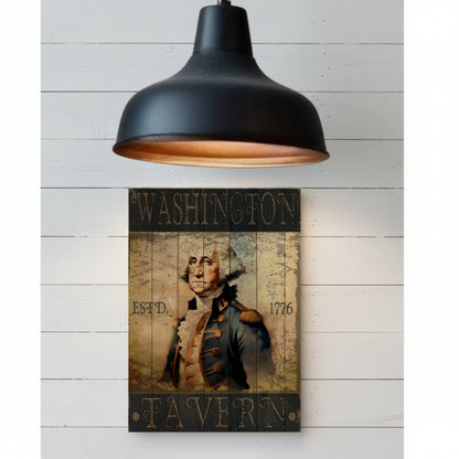 Primitive George Washington Tavern - 8x12 Metal Sign - The Primitive Pineapple Collection