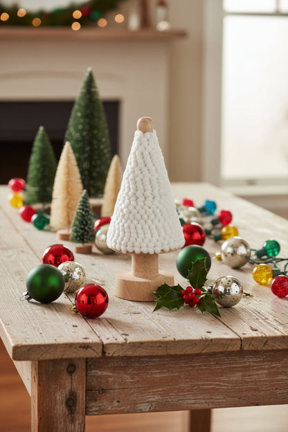Farmhouse Pom Pom Ribbon Tree Spool 6Mm/5Yd White Cotton Christmas - The Primitive Pineapple Collection