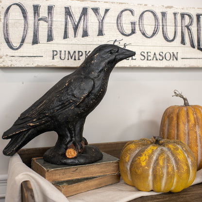 Ragon House Fall Halloween 11&quot; Black Crow Figurine