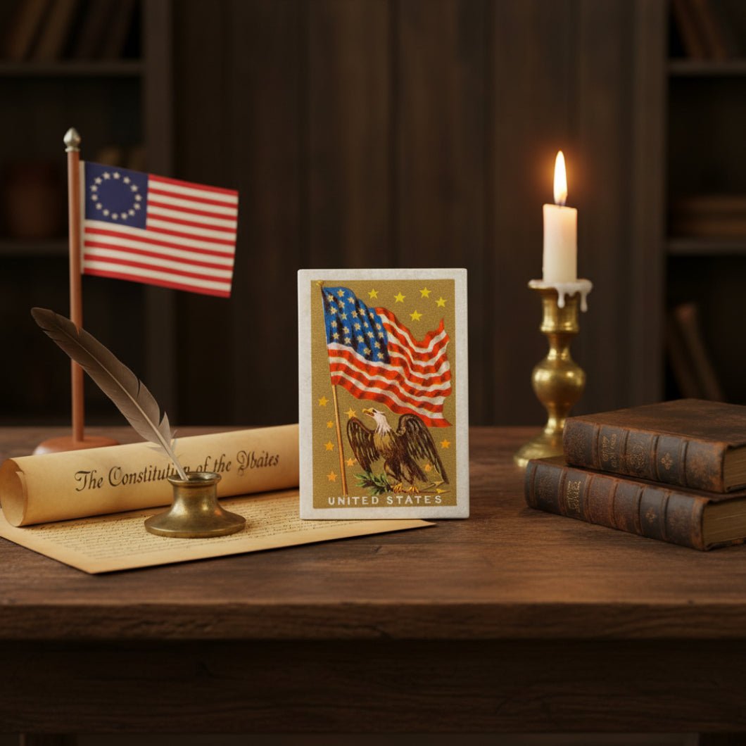 American Flag - Bald Eagle White Soapstone Decorative Box - The Primitive Pineapple Collection