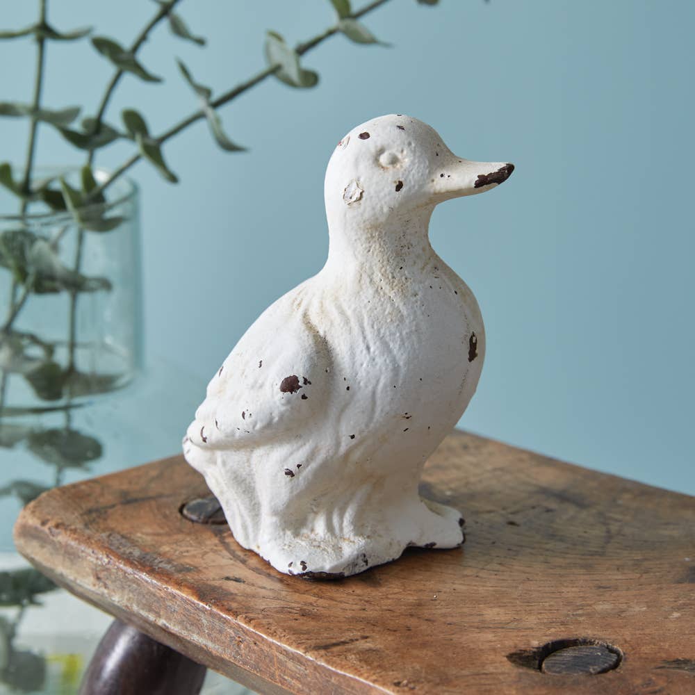 Primitive Farmhouse Cast Iron Duckling Figurine