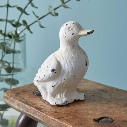 Primitive Farmhouse Cast Iron Duckling Figurine