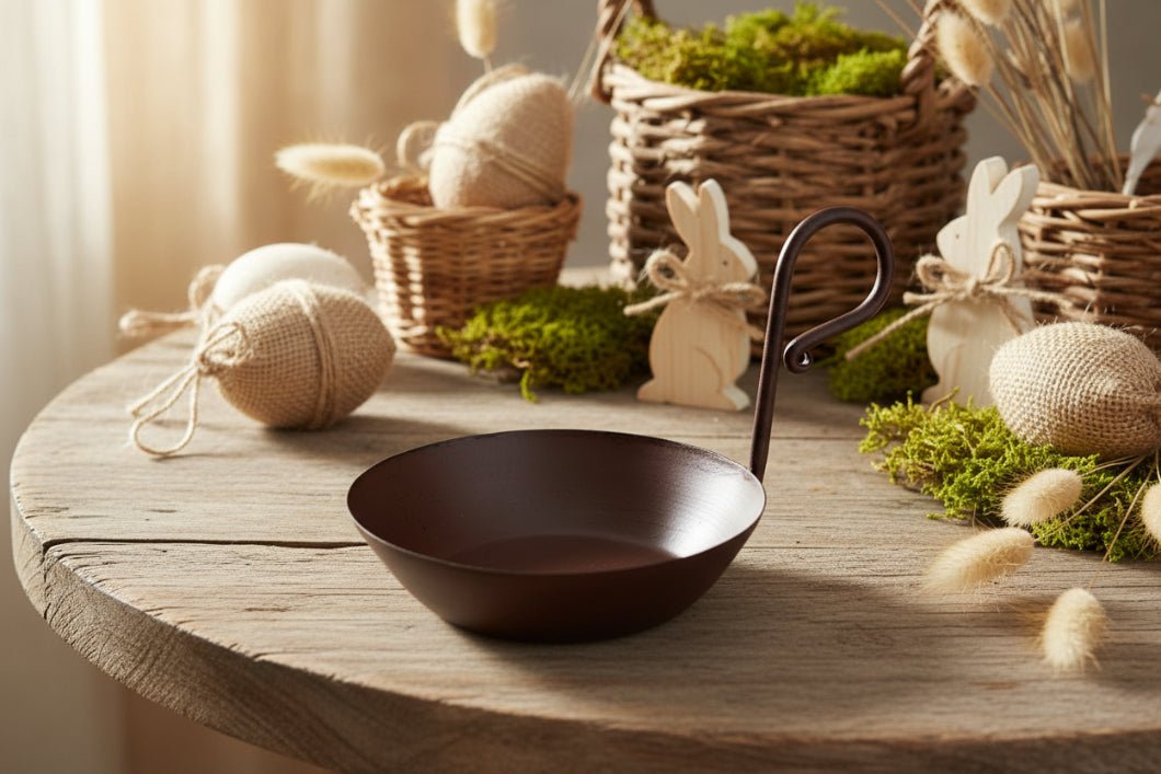 Primitive Country Rustic 3.5" Mini Burgundy Candle Pan w/ Handle - The Primitive Pineapple Collection