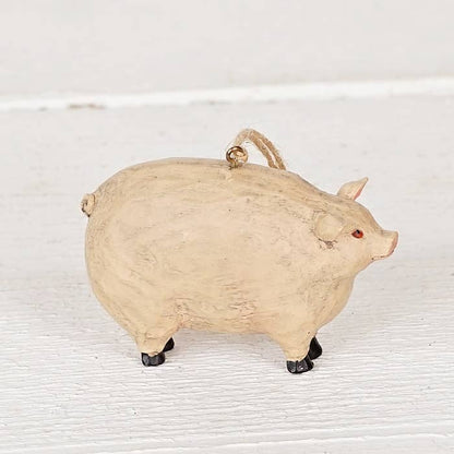 Primitive Farmhouse Farm Pig Ornament 3.25&quot;