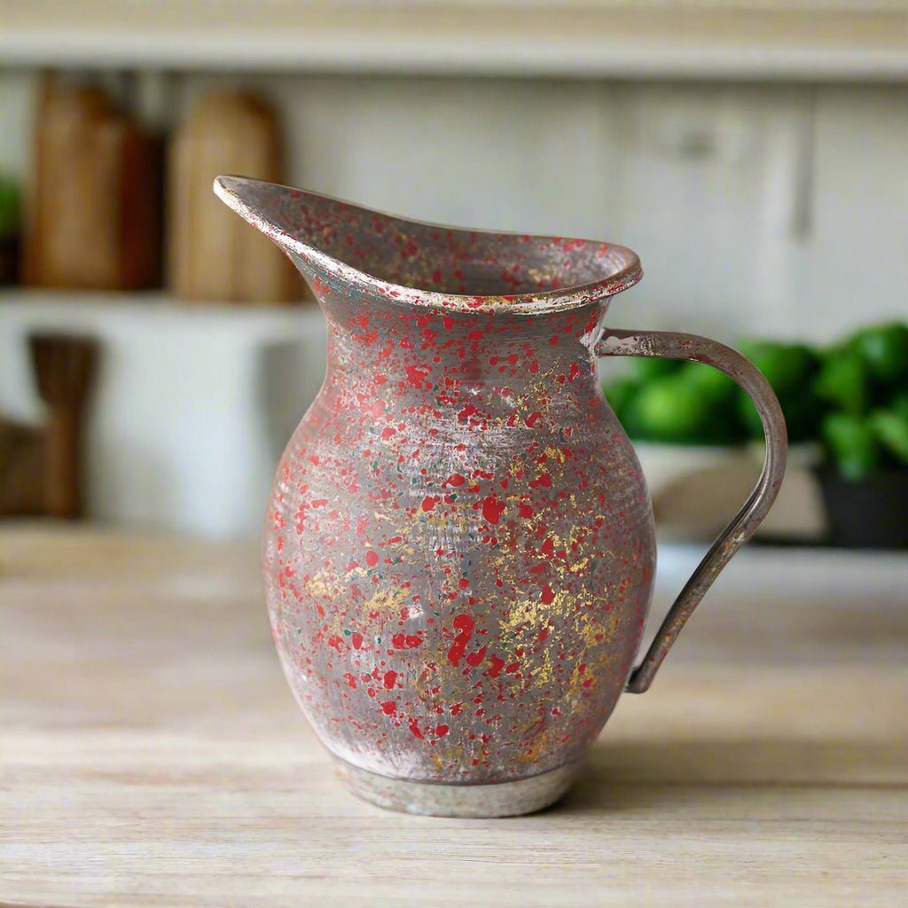 Primitive Farmhouse Vintage Looking Festive Luster Pitcher - The Primitive Pineapple Collection