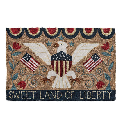 Primitive Sweet Land of Liberty Hooked Rug 2&