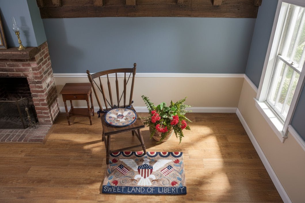 Primitive Sweet Land of Liberty Hooked Rug 2&