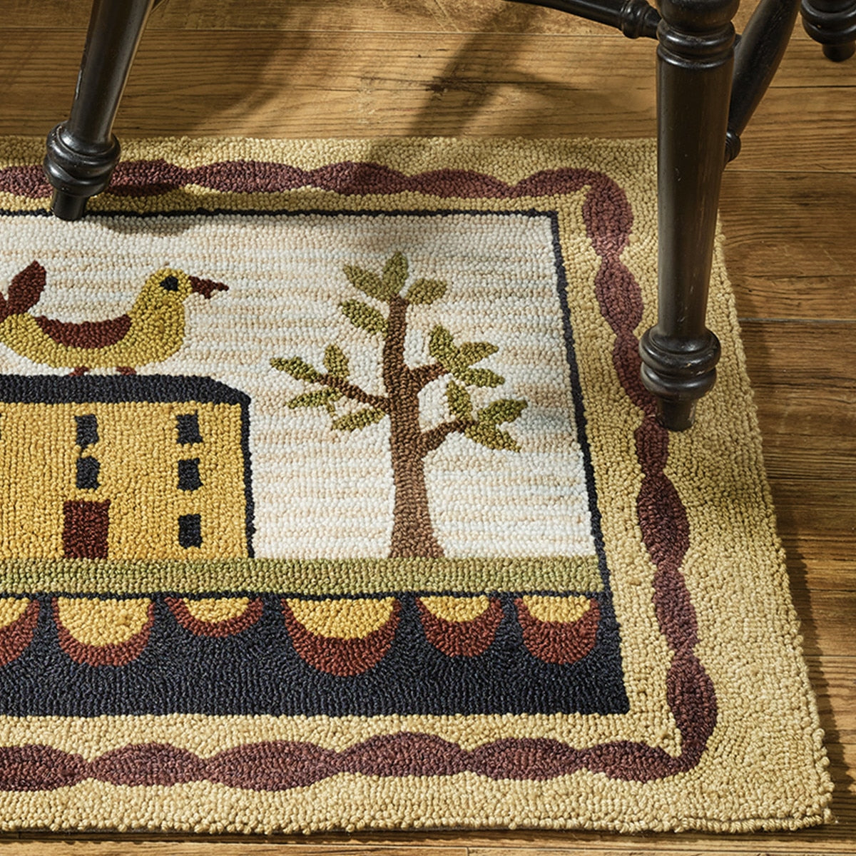 Primitive Farmhouse Bless Our Home Hooked Rug 2&