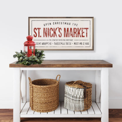 Handcrafted Christmas Walnut Framed St. Nick&