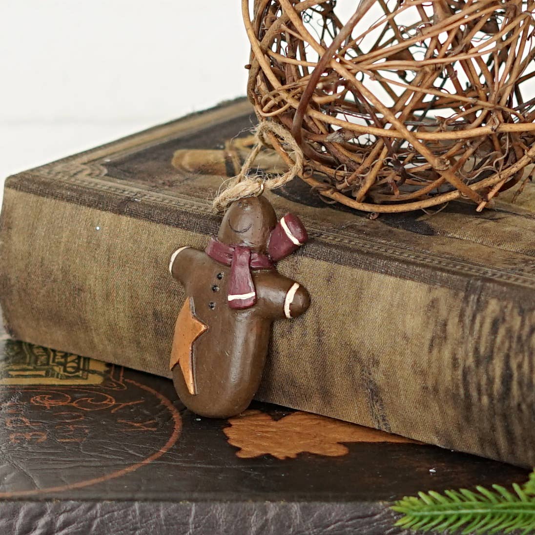 Primitive Christmas Old World Gingerman Ornament 2.5&quot; - The Primitive Pineapple Collection