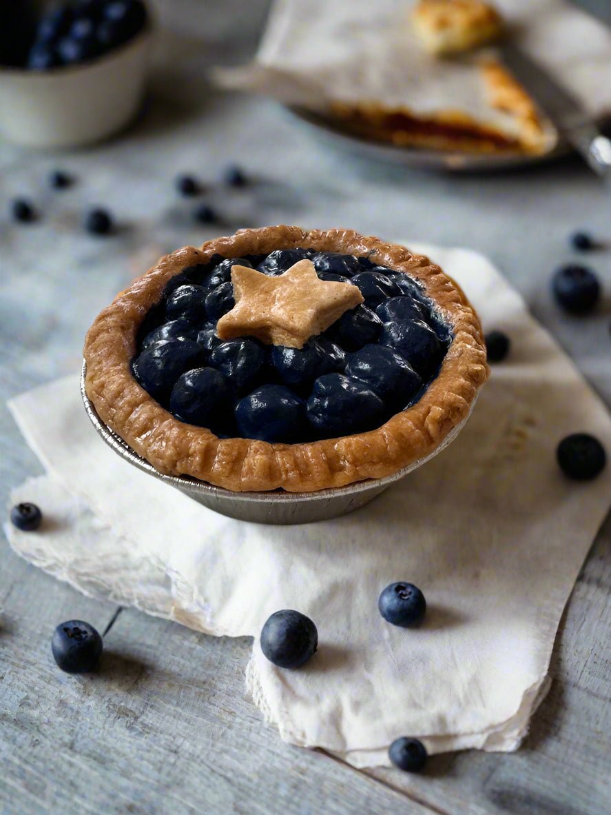 Primitive Colonial Americana 4” Blueberry Pie with Star Crust Choice of Scent - The Primitive Pineapple Collection