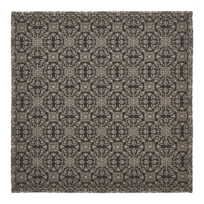 Farmhouse Black Tan Jacquard Table Topper 20x20 - The Primitive Pineapple Collection