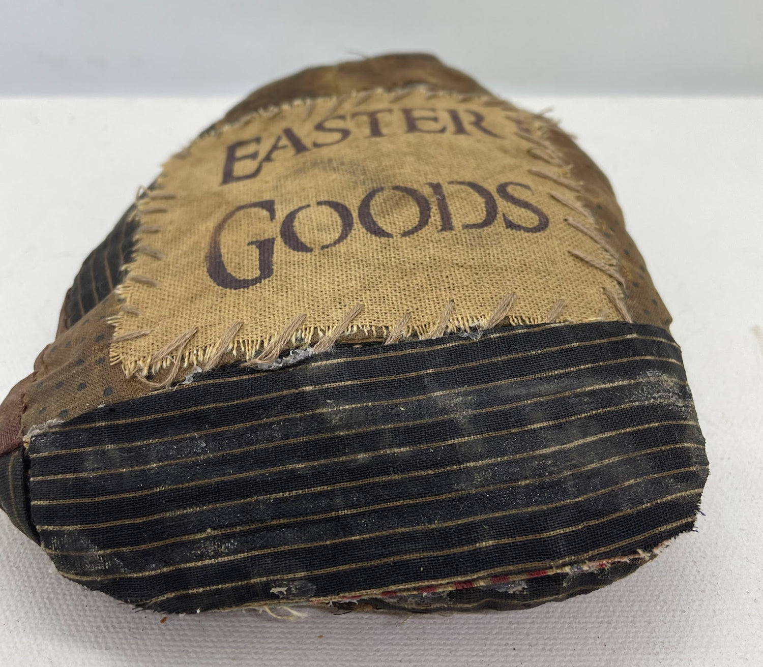 Extreme Primitive Vintage Quilted Easter Goods Egg Bowl Fillers Stained Grubby 7&quot; x 5&quot;