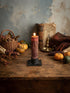Primitive 4" Brown Flicker Nub LED Timer Taper Candle - The Primitive Pineapple Collection