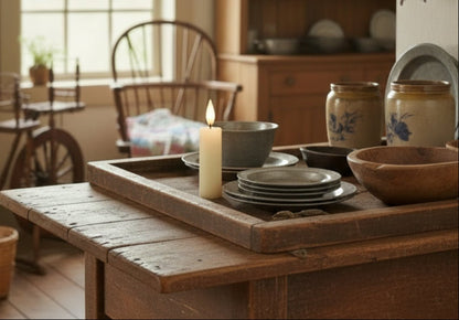 Primitive 4.25" Speckled White LED Taper Candle - The Primitive Pineapple Collection